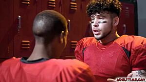 Football Players Adrian Hart And Joseph Castillan Get Into A Heated Anal Sex Inside The Locker Room