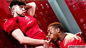 Football Players Adrian Hart And Joseph Castillan Get Into A Heated Anal Sex Inside The Locker Room