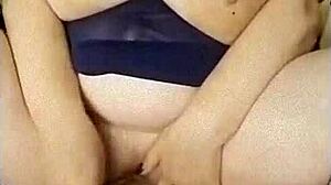 Russian mature woman uses huge toy for self-pleasure