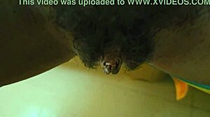 evening close up fuck cum in hairy pussy