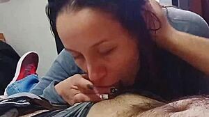 My latina roommate blows me after shower and cums too 😍