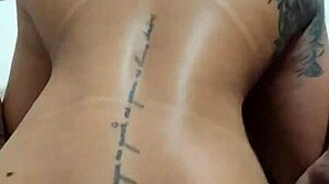 hard cock sits forcefully on pussy in stockings