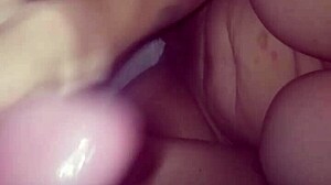 My wife gives me a handjob and I slide my cock inside her pussy