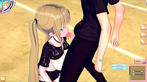 Blonde Big Tits Gal JK Eleanor Gets Blowjob In 3D Cartoon Hentai