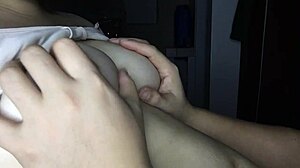 Homemade fetish play with Filipina girlfriend's natural tits