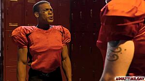 Football Players Adrian Hart And Joseph Castillan Get Into A Heated Anal Sex Inside The Locker Room