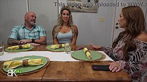 i like to tease stepdad at the table with big ass