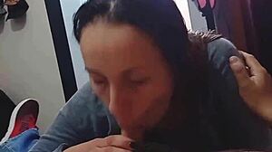 My latina roommate blows me after shower and cums too 😍