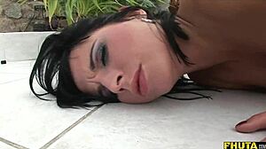 Renata black loves to taste her ass on a mans cock!