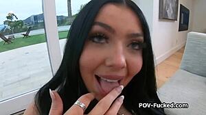 super thick brunette seduces during casting