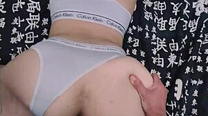 she said she couldn't take it, arched her big ass and i entered doggystyle with my monster cock