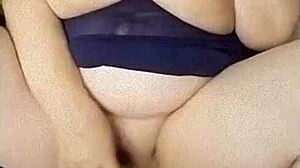 Russian mature woman uses huge toy for self-pleasure