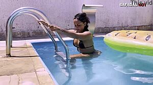 young novinha rabuda delights with married cousin's cock in pool!