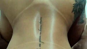 hard cock sits forcefully on pussy in stockings