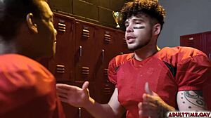 Football Players Adrian Hart And Joseph Castillan Get Into A Heated Anal Sex Inside The Locker Room