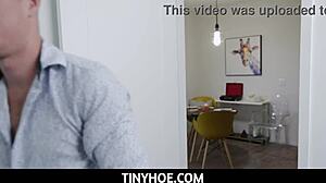 Tiny 18+ Teen Dixie Lynn Rides Hard Cock Reverse Cowgirl