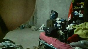 Hanging upside down, wrists tied in bdsm