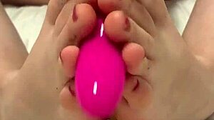 Slippery Hot Footjob With Vibrator