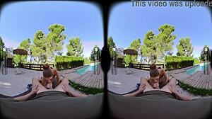 VR bangers Mary Popiense in POV romantic sex outdoors!