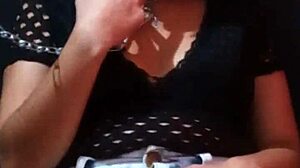 Slut masturbates and vomits 😋