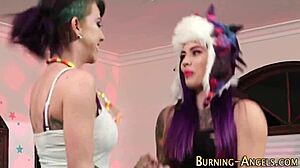 Emo whores engage in a hardcore group fuck with blowjobs and facials in high definition. goth and emo styles mix perfectly.