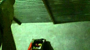 Hanging upside down, wrists tied in bdsm