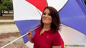 Pretty Tennis Teacher Earns Cash