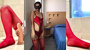 Bold Latina Teen Shows Her Pussy In BDSM Scene