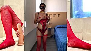 Bold Latina Teen Shows Her Pussy In BDSM Scene