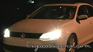 Crystal Frost Smokes A Cigar While Wearing Stockings And Lingerie