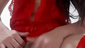 Sramidia in lingerie TEASES her wet pussy, fingers deep inside, moaning loudly in ecstasy.