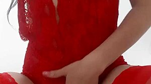 Sramidia in lingerie TEASES her wet pussy, fingers deep inside, moaning loudly in ecstasy.