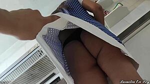submissive latina teen follows stepdad's orders daily