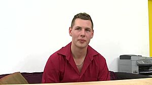 Double anal penetration in 3some homosexual sex