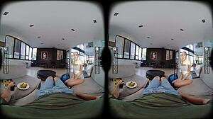 VR bangers Mary Popiense in POV romantic sex outdoors!