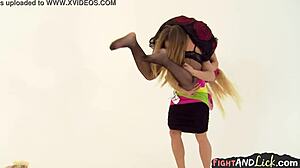 Hot Lesbians Wrestle And Finger