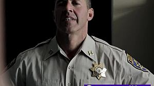 Hot gay jock bribes horny officer with hardcore deep throat. 😏