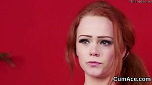 Frisky Sex Kitten Gets Sperm Shot On Face, Gulping All Spunk!