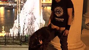 BUSTY STEPSISTER GIVES HANDJOB AND FACIAL OUTDOORS IN PUBLIC