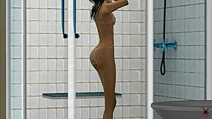 Teen in 3D shower scene from Wet Dreams II