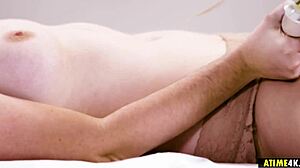 Shy Brunette Masturbates With Toys