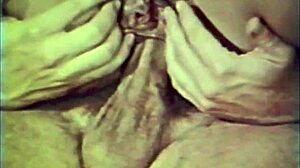 Vintage interrassialer Anal mit haariger schwarzer Babe in Aktion