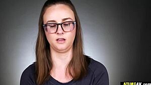 Shy Brunette Masturbates With Toys