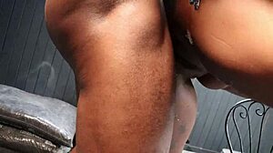 coach cardher and honey dipp give blowjob in doggystyle position, bent over with small tits and big black cock for cumshot.