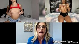 Watch Cory Chase masturbate with her kinky stepdaughters on webcam!