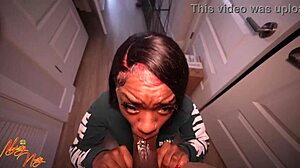 Watch this ebony babe take big black cock for creampie