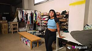 Petite latin babe moli myers seduces and bangs her own assistant at her backroom