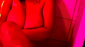 gaia monroe's alone in the shower, big tit goddess bathing