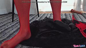 cute jealous tgirl teasing in sexy stockings.