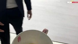 Casual narrative of Valeria Valois and Jimmy Bud in steamy porn backstage